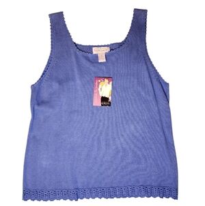 Kathy Levine By Request Periwinkle Blue Knit Tank Top